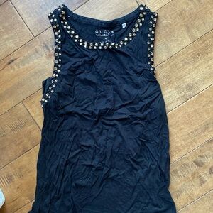 Guess Los Angeles, black tank top with rhinestones size M